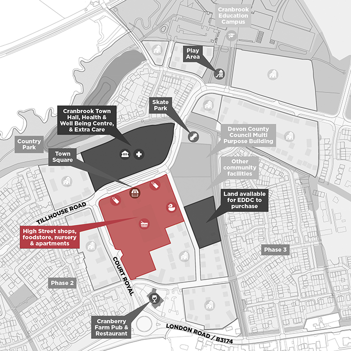 light red location plan